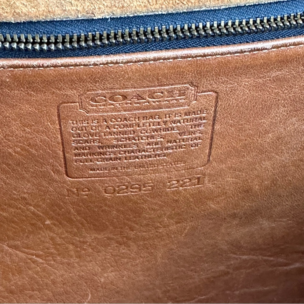Vintage Coach British Tan Leather Carrier Brief Top Handle Bag 9800 - Picture 13 of 15